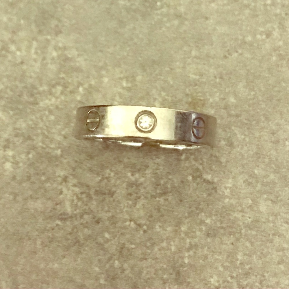 White gold Cartier Love wedding band, 1 diamond